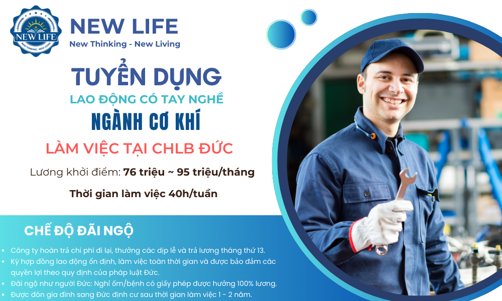 Thợ cơ khí tại Đức- công việc thợ cơ khí tại Đức- tuyển dụng cơ khí tại Đức- việc làm tại Đức