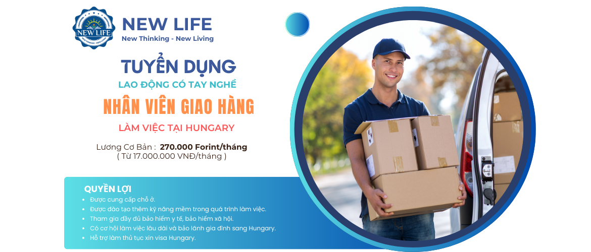 Chương trình đào tạo và làm việc nghề nhân viên giao hàng tại Hungary